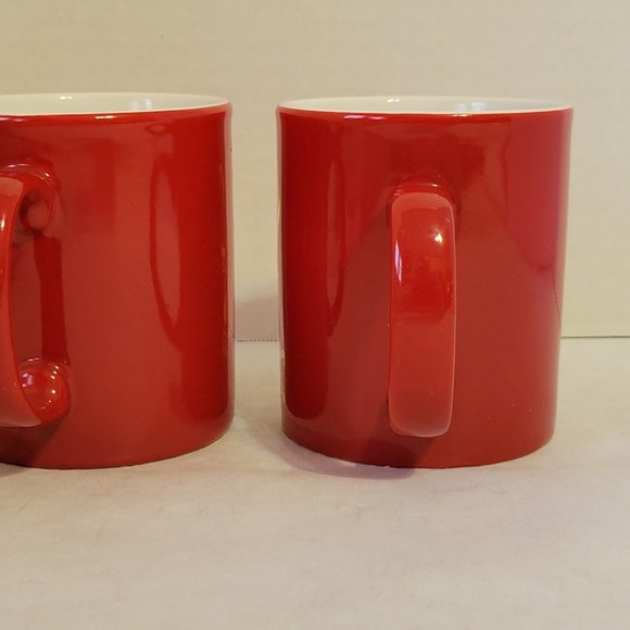 Vintage McDonalds Seasons Greetings Red & Gold Reindeer Christmas Mug-Lot of 2 - Picture 4 of 9